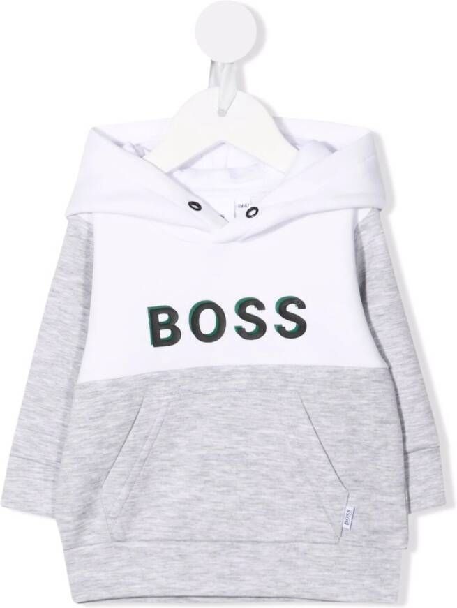 BOSS Kidswear Hoodie met logoprint Wit