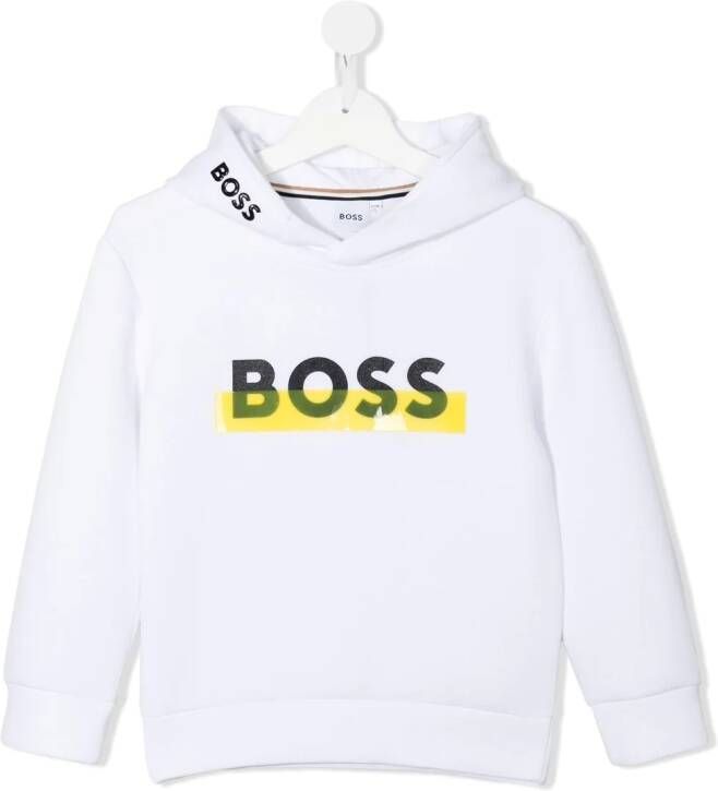 BOSS Kidswear Hoodie met logoprint Wit