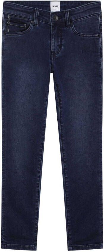 BOSS Kidswear Jeans met logopatch Blauw
