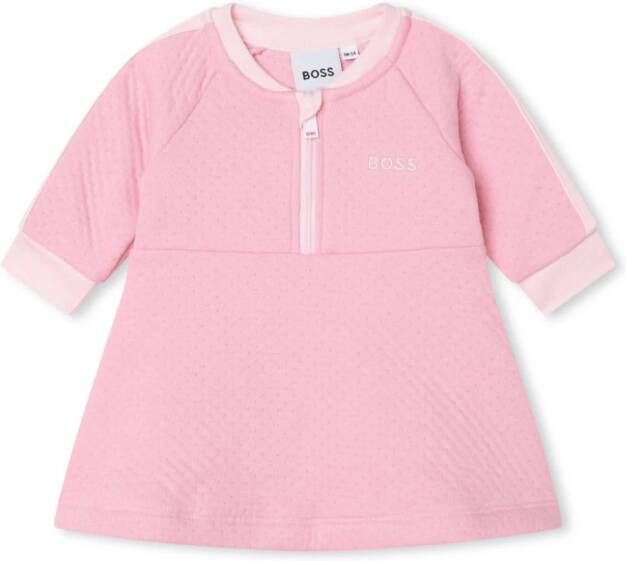 BOSS Kidswear Jurk met geborduurd logo Roze
