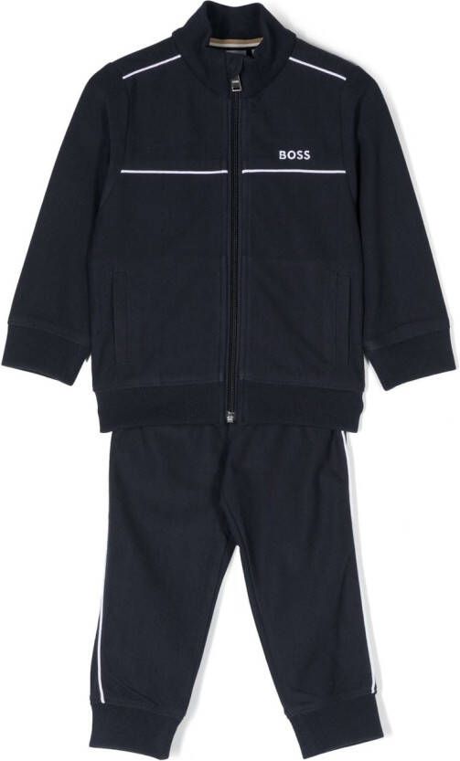 BOSS Kidswear Trainingspak met logodetail Blauw