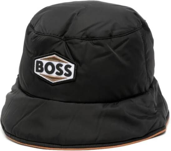 BOSS Kidswear Vissershoed met logopatch Zwart