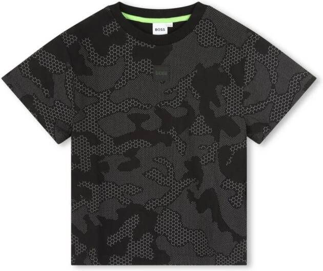BOSS Kidswear T-shirt met logopatch Zwart