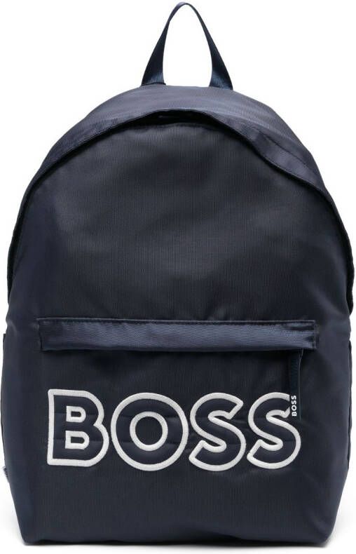 BOSS Kidswear Rugzak met logoprint Blauw