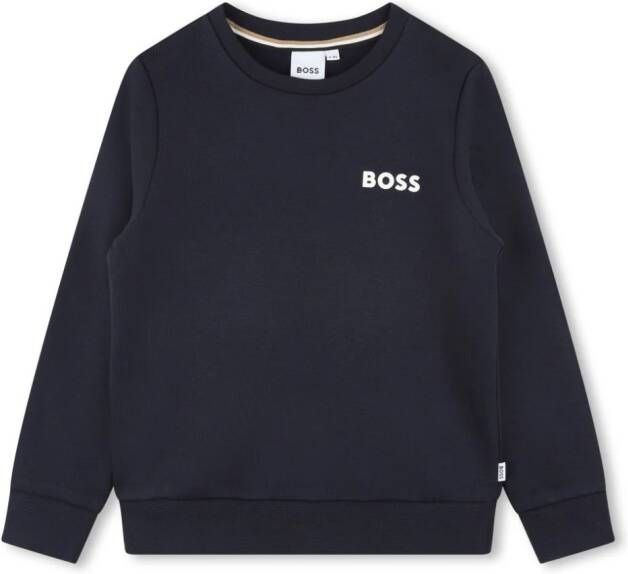 BOSS Kidswear Sweater met logoprint Blauw
