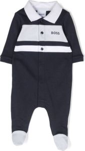 BOSS Kidswear Pyjama met logoprint Blauw