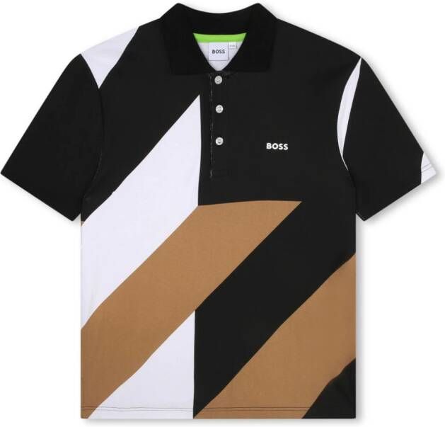 BOSS Kidswear Poloshirt met logoprint Wit