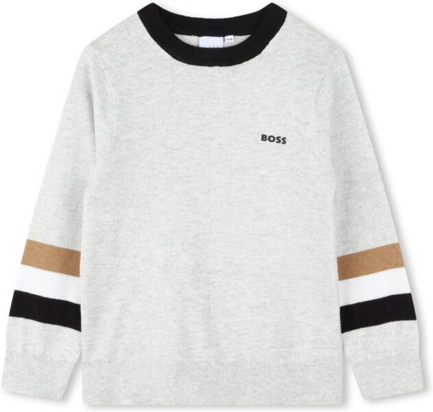 BOSS Kidswear Sweater met logoprint Grijs