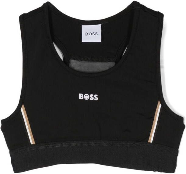 BOSS Kidswear Top met logoprint Zwart