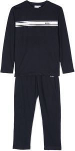 BOSS Kidswear Pyjama met logoprint Blauw