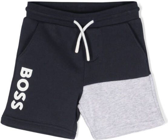 BOSS Kidswear Shorts met logoprint Blauw