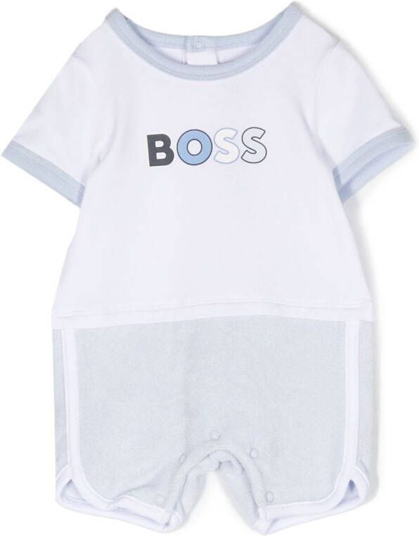 BOSS Kidswear Romper met logoprint Blauw