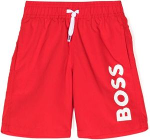 BOSS Kidswear Zwembroek met logoprint Rood