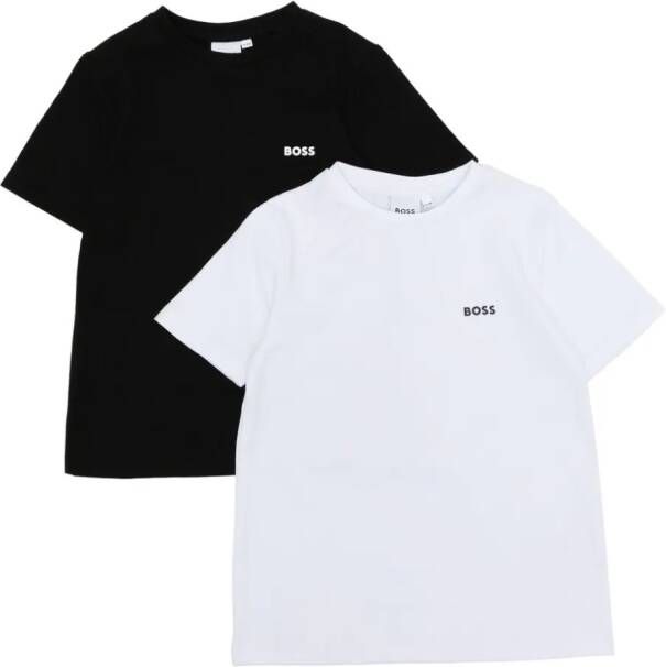 BOSS Kidswear Twee T-shirts met logoprint Zwart