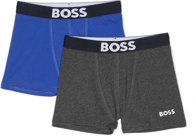 BOSS Kidswear Set boxershorts met logoband Blauw