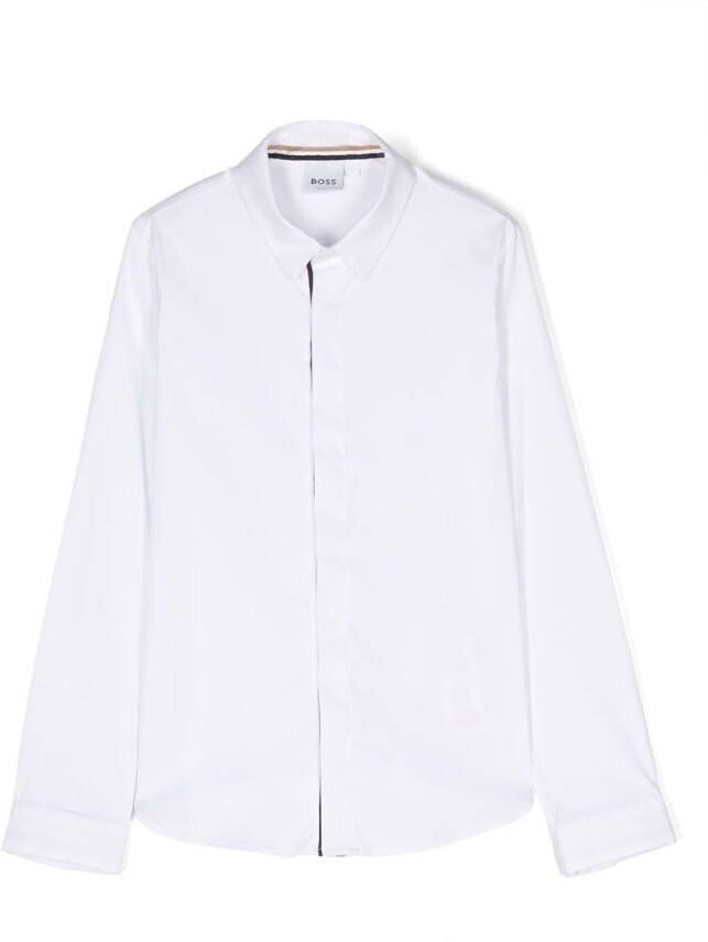 BOSS Kidswear Shirt met lange mouwen Wit