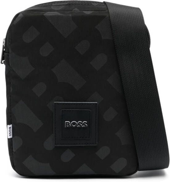BOSS Kidswear Crossbodytas met monogramprint Zwart