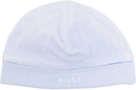 BOSS Kidswear Muts met geborduurd logo Blauw