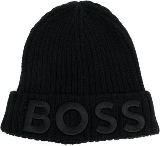 BOSS Kidswear Muts met geborduurd logo Zwart