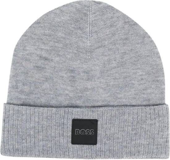 BOSS Kidswear Muts met logopatch Grijs