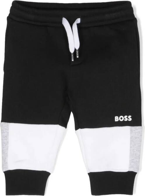 BOSS Kidswear Trainingsbroek met vlakken Zwart