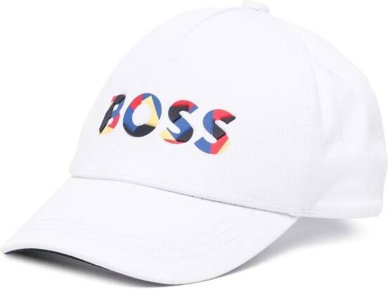BOSS Kidswear Pet met logoprint Wit