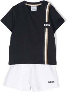 BOSS Kidswear Playsuit met trekkoord Blauw