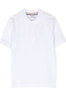 BOSS Kidswear Poloshirt met geborduurd logo Wit