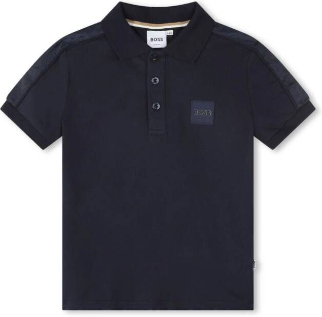 BOSS Kidswear Poloshirt met logopatch Blauw
