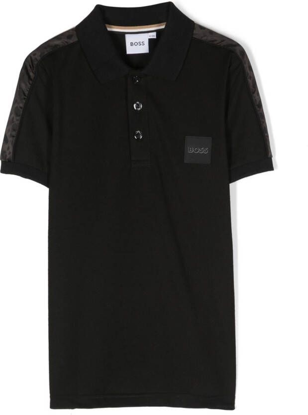 BOSS Kidswear Poloshirt met logopatch Zwart