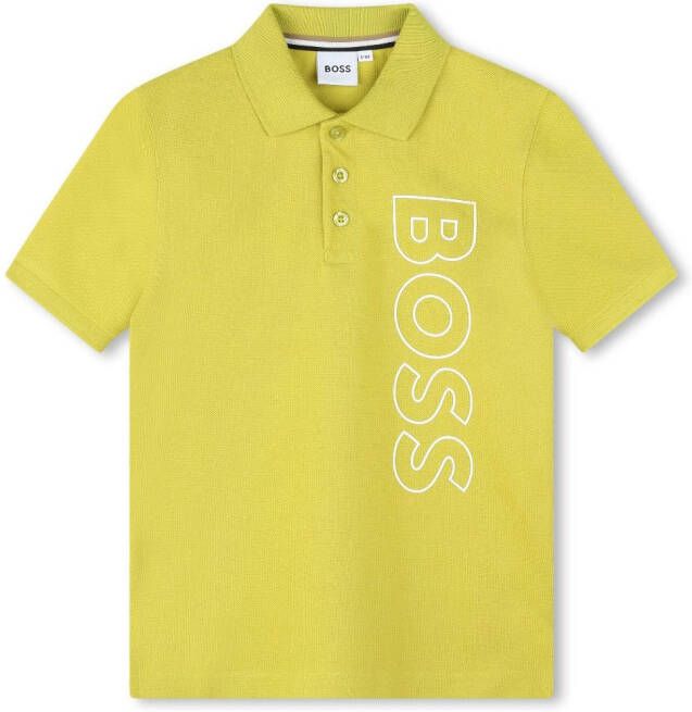BOSS Kidswear Poloshirt met logoprint Geel