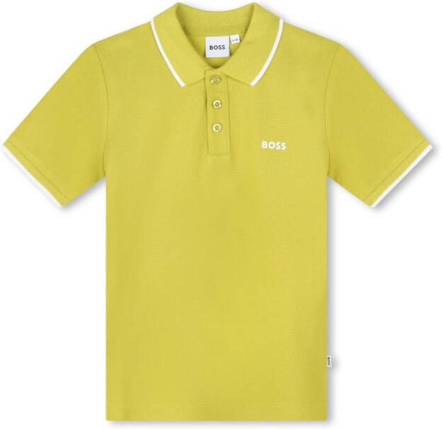 BOSS Kidswear Poloshirt met logoprint Geel