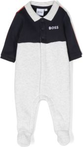 BOSS Kidswear Pyjama met geborduurd logo Grijs