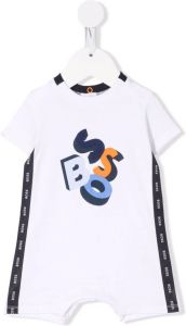 BOSS Kidswear Romper met logoband Wit