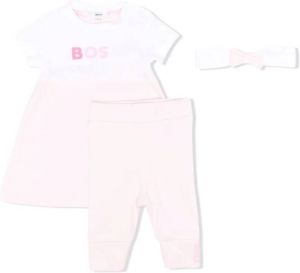 BOSS Kidswear Romperset met logoprint Roze