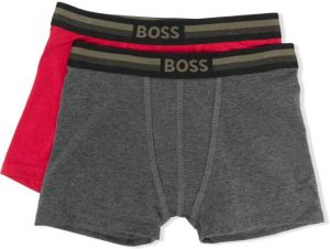 BOSS Kidswear Set van 2 boxershorts met logoprint Rood