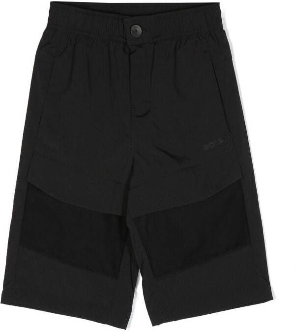 BOSS Kidswear Shorts met logoprint Zwart