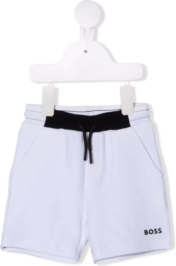 BOSS Kidswear Shorts met trekkoord Wit