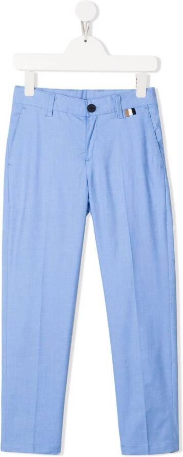 BOSS Kidswear Slim-fit pantalon Blauw