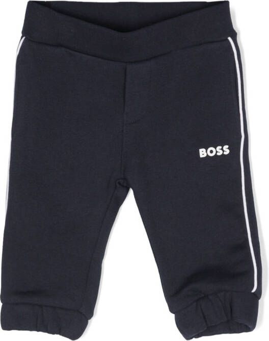 BOSS Kidswear Trainingsbroek met logoprint Blauw
