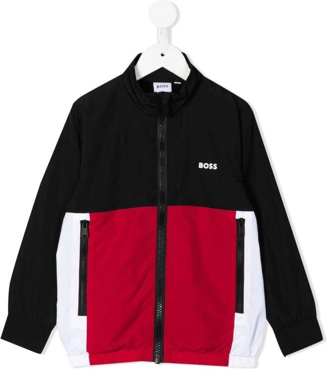 BOSS Kidswear Sweater met colourblocking Zwart