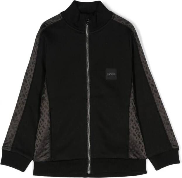 BOSS Kidswear Sweater met monogram Zwart