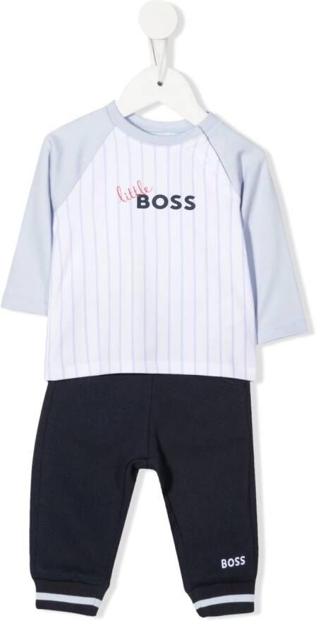 BOSS Kidswear T-shirt en broek set Blauw