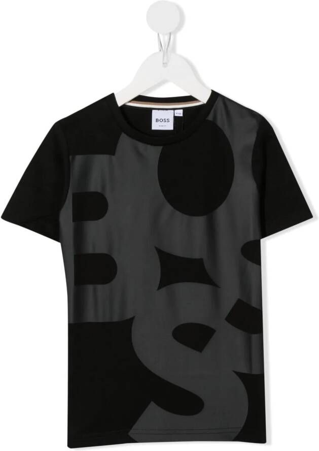 BOSS Kidswear T-shirt met geometrische print Zwart
