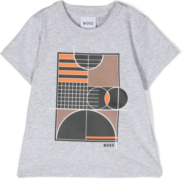 BOSS Kidswear T-shirt met grafische print Grijs
