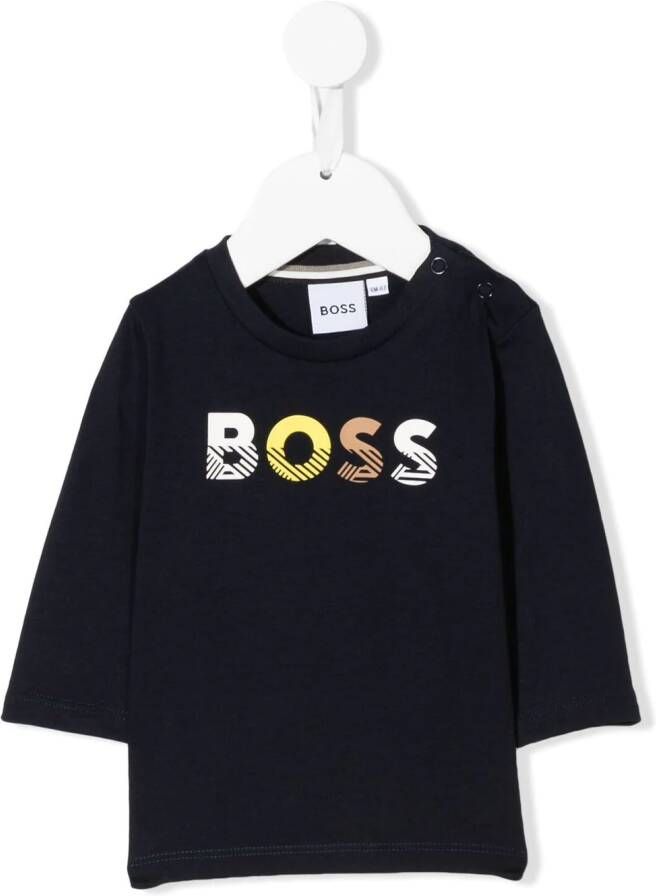 BOSS Kidswear T-shirt met lange mouwen Blauw