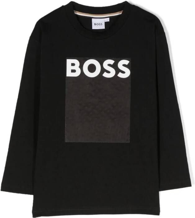 BOSS Kidswear T-shirt met lange mouwen Zwart