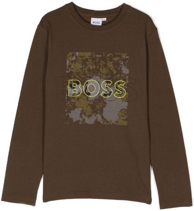 BOSS Kidswear T-shirt met logoprint Blauw