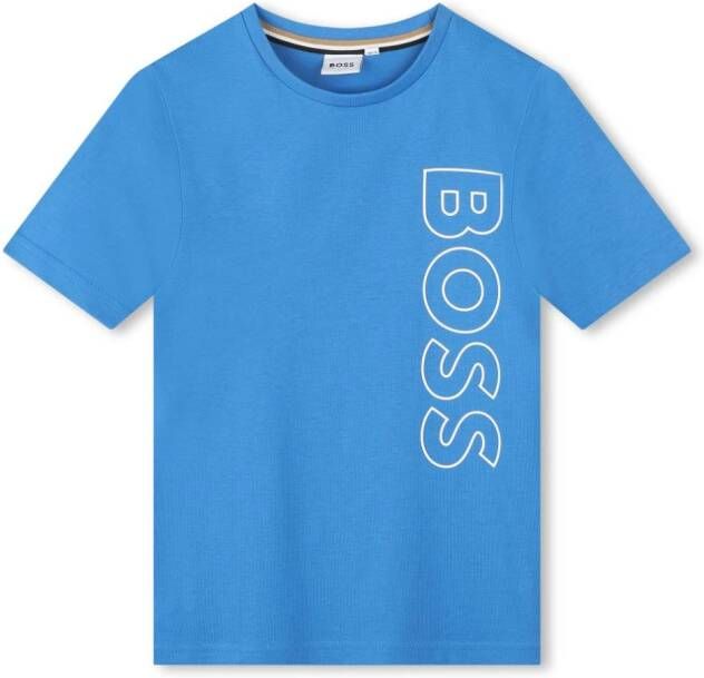 BOSS Kidswear T-shirt met logoprint Blauw