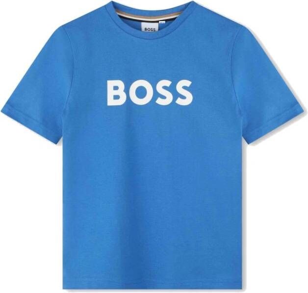 BOSS Kidswear T-shirt met logoprint Blauw